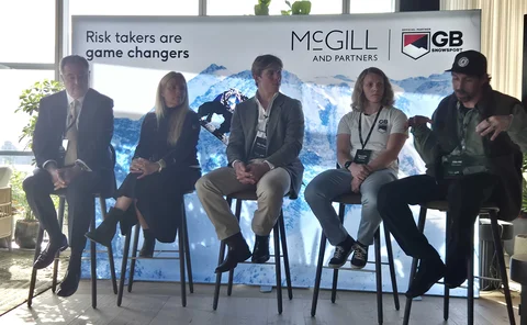 Steve McGill and representatives of GB Snowsport