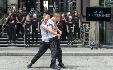 Chickenshed performing at Dive In 2018 launch at Lloyd's