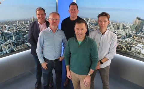 L to R: Hiscox’s Ian Wrigglesworth, Kennedys IQ’s Karim Derrick, EIS’s Rory Yates, Davies’ Paul O’Brien and Guidewire’s Charles Clarke