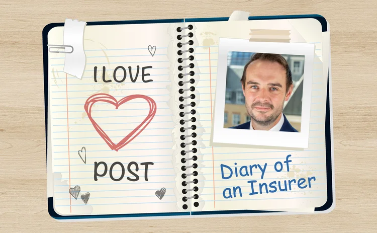 Photo of Oliver Davies appears in an image that looks like a spread of a diary